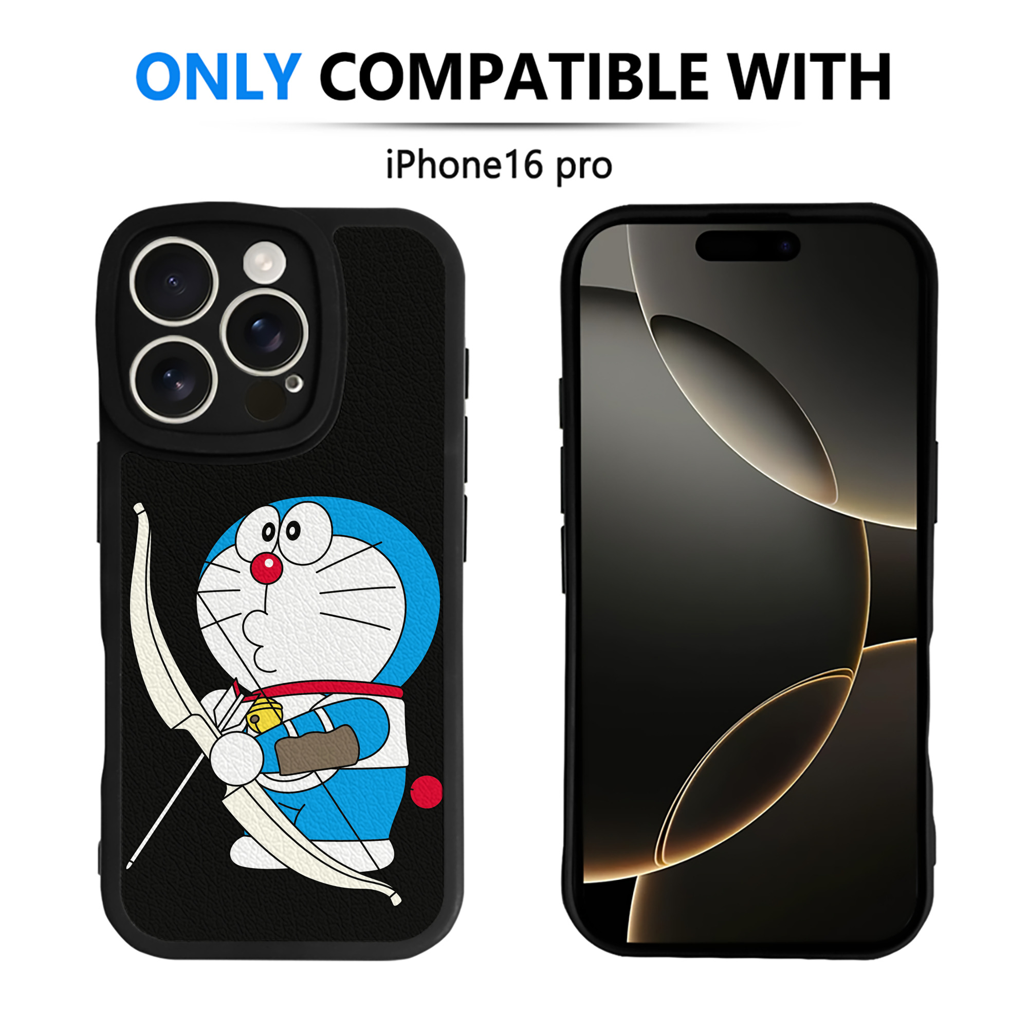 （画像用） ドラえもん Doraemon 【iPhone 16シリーズ対応】シリコンスマホケース（レザー調） 材質：シリコン